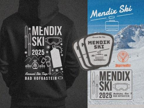 Mendix ski trip hoodie and poster artwork, Bad Hofgastein 2025